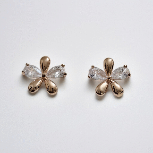 Rose Gold Flower Studs