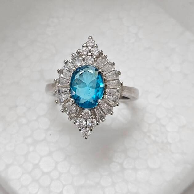 Aqua Marine Stone Cocktail Ring