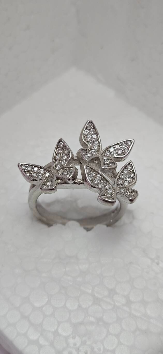Butterfly Cascade Silver Ring
