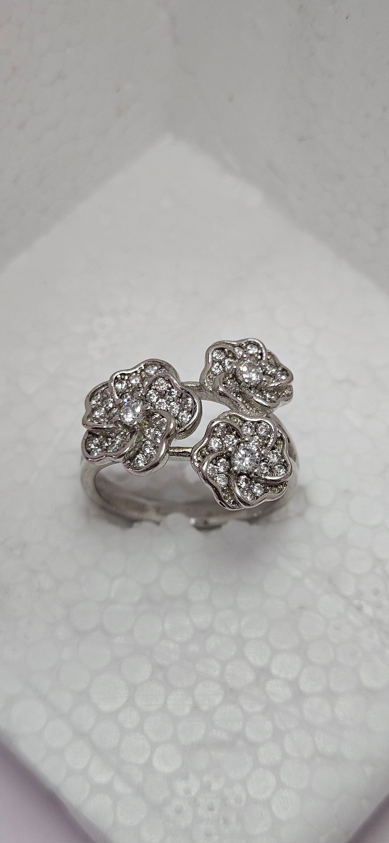 Floral Cluster Silver Ring
