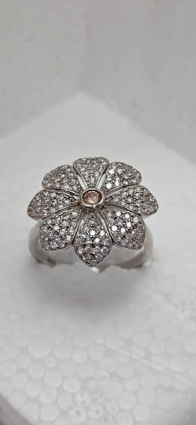 Petal Bloom Silver Statement Ring