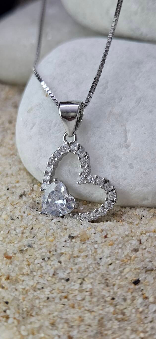 Heart Within a Heart Pendant Necklace