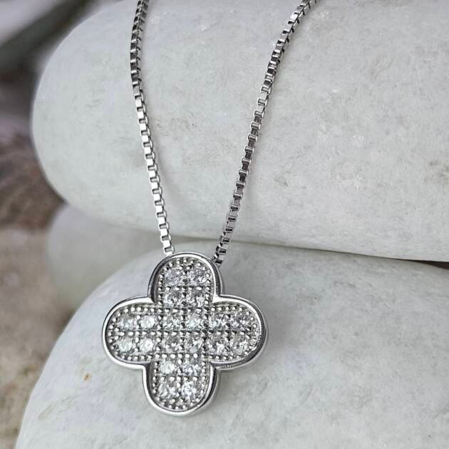 Four Leaf Clover Silver Necklace