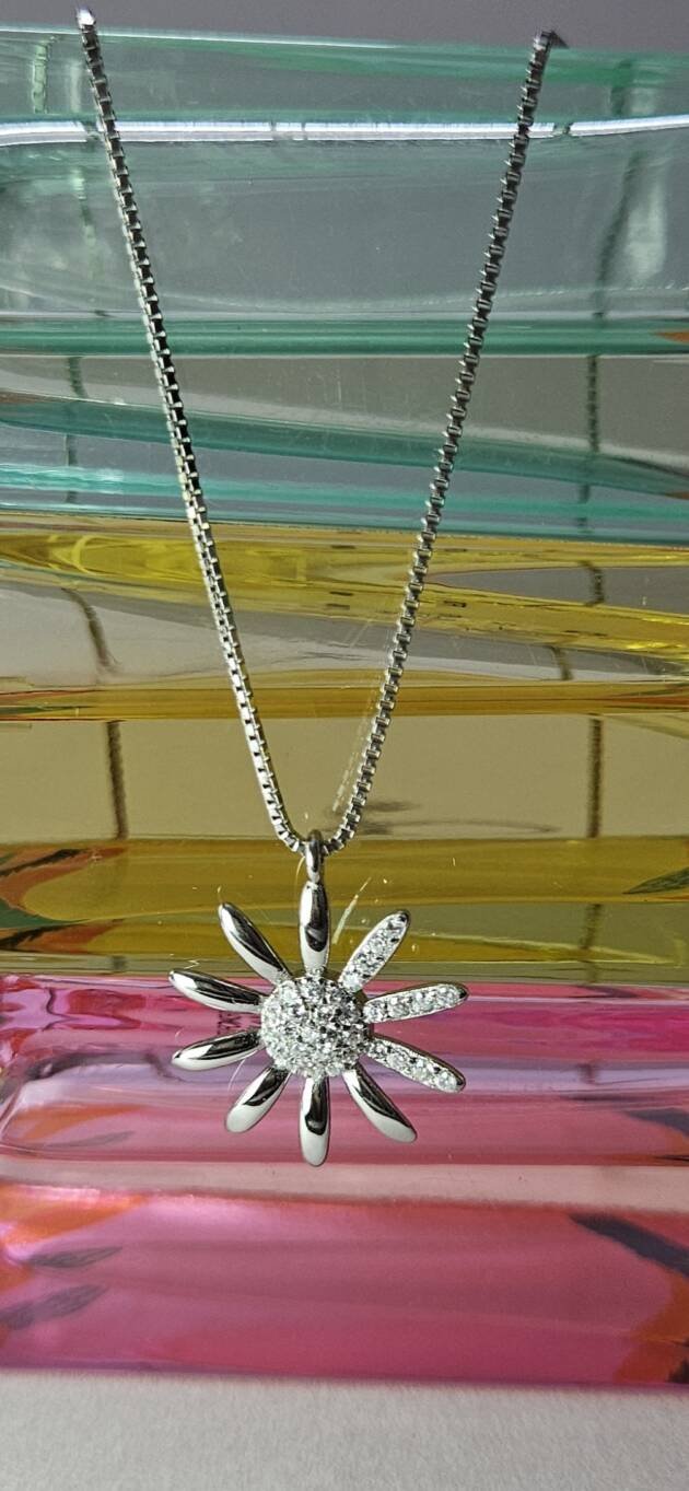 Radiant Bloom Silver Necklace