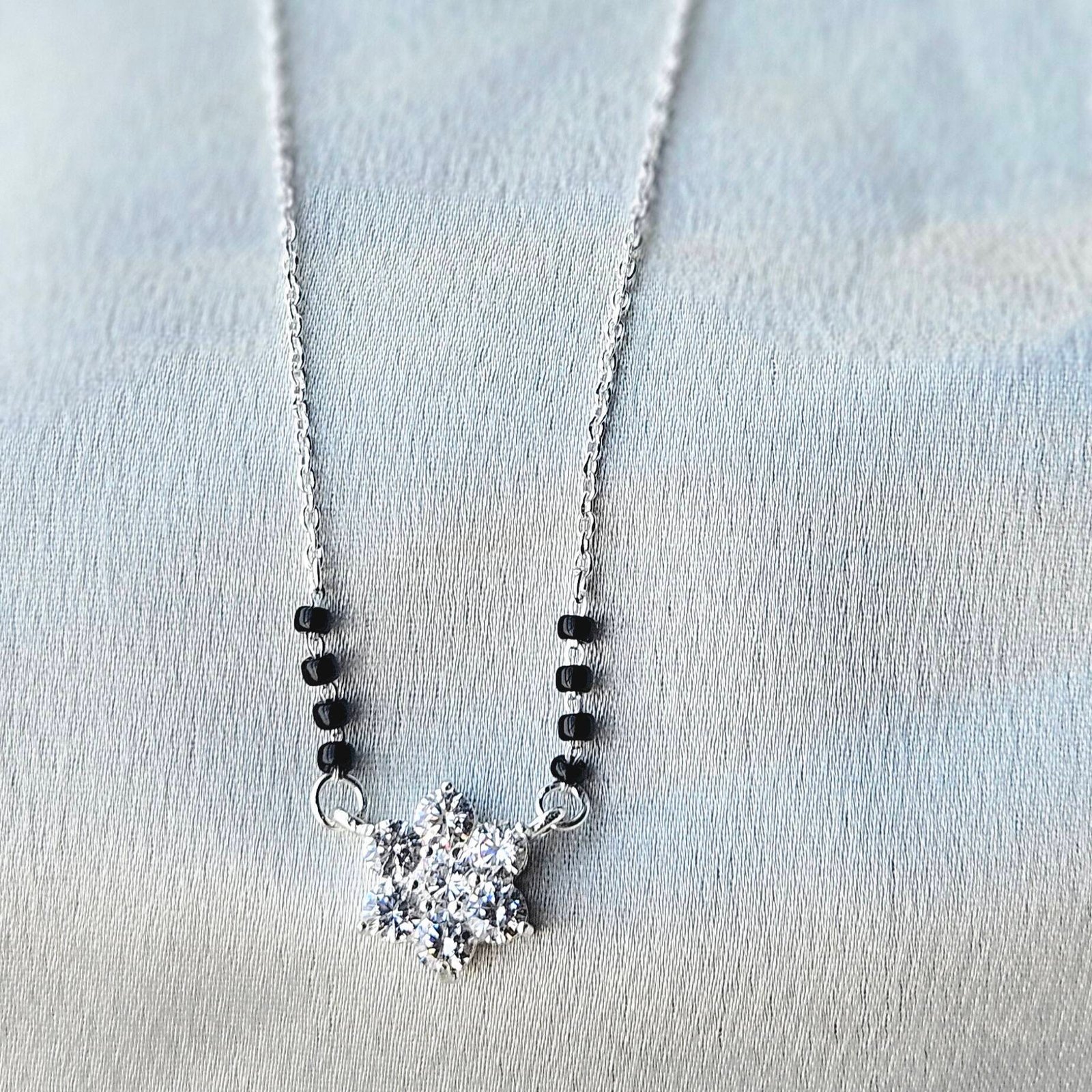 White Stone Blossom Mangalsutra - Image 3