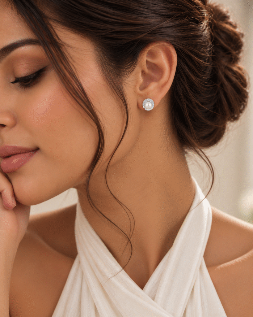Pearl Crescent Studs